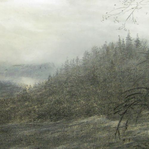 Landschaft bei Leutstetten, Pastellzeichnung, Karlsburg