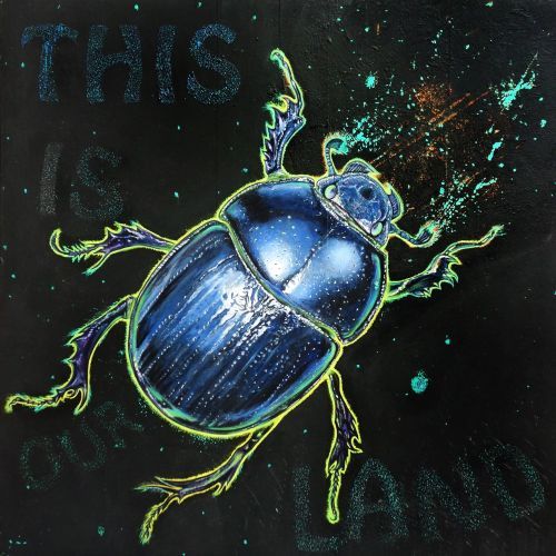 this is our land, Acryl, Vinyl, Mischtechnik, Skarabäus